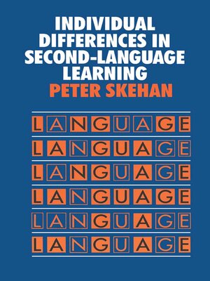 cover image of Individual Differences in Second Language Learning